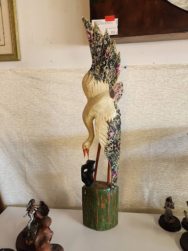 40" height painted bird on wood
