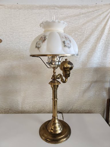 28" Electric Victorian Brass Table Lamp