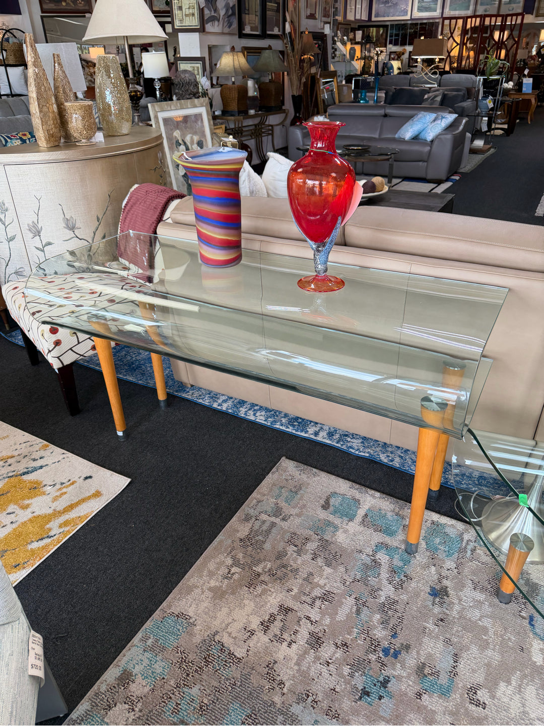two-tier glass top Sofa Table