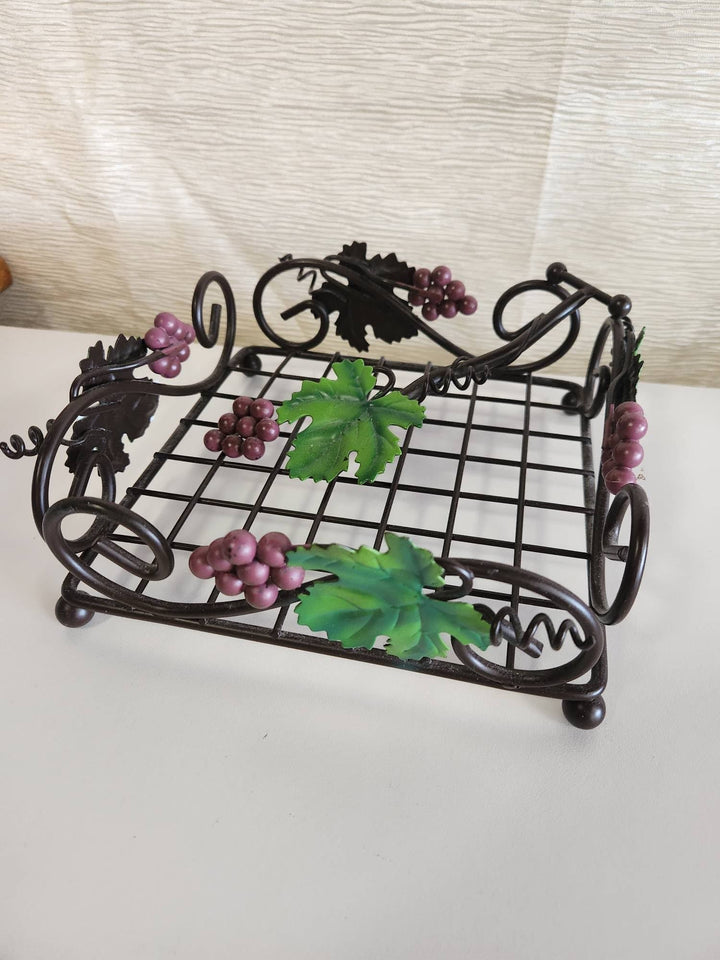 napkin holder, leaf and vines design