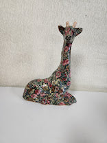 13"H Hand Painted Giraffe Home Item