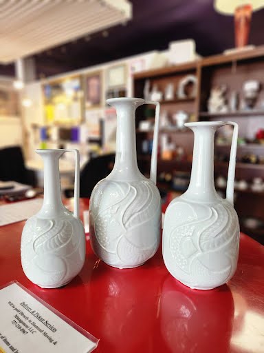 SET OF 3- Mint ceramic celadon glaze