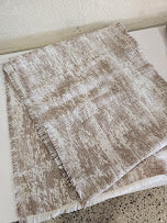Cotton Beige And White Table Runner