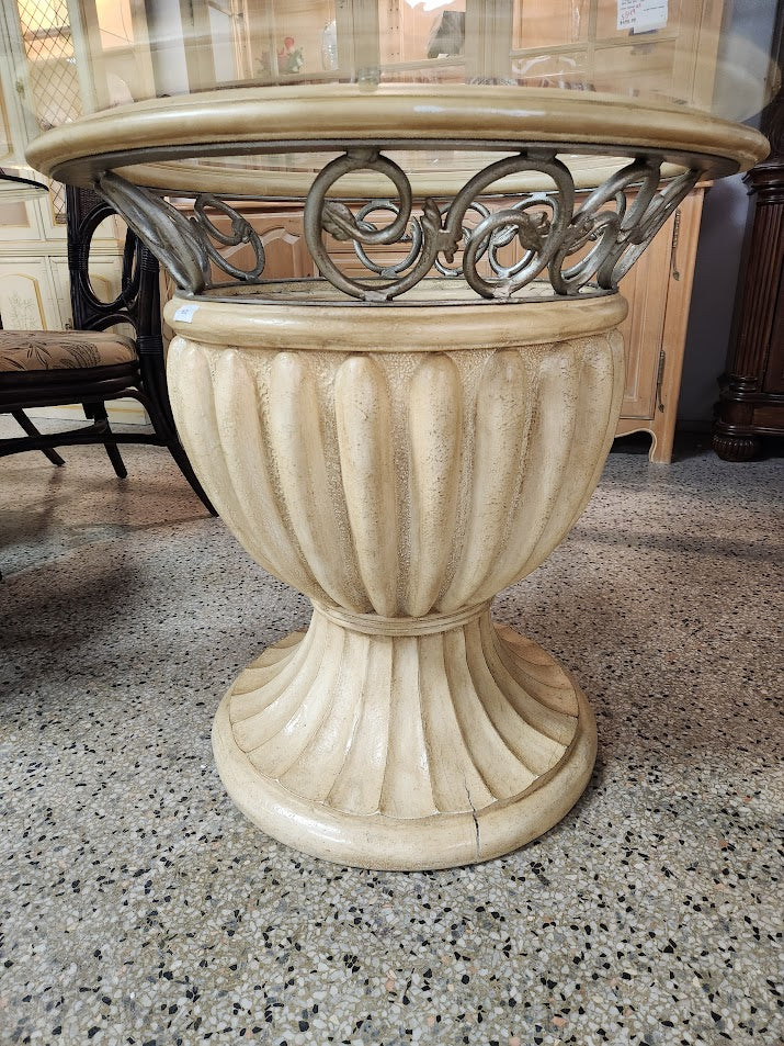 Octagon Glass Top Dining Table