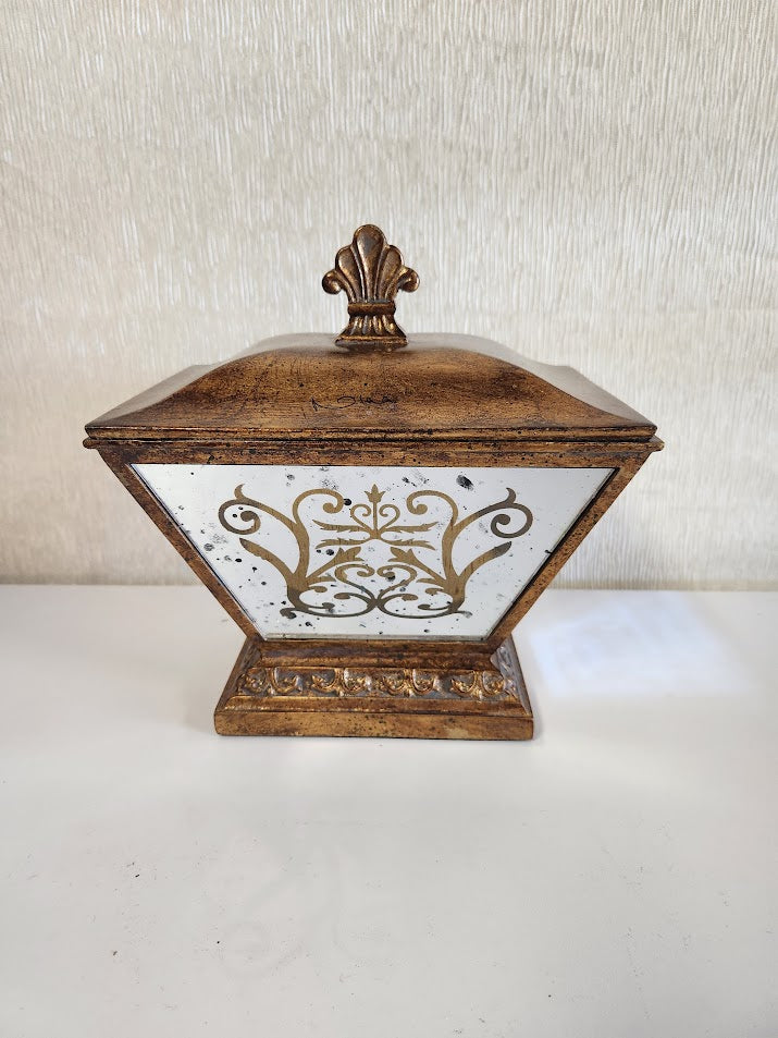 Mirrored Rectangular Bowl With Lid Home Item