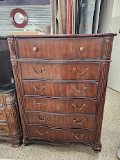 Mohagany Wood 6 Drawer High Chest