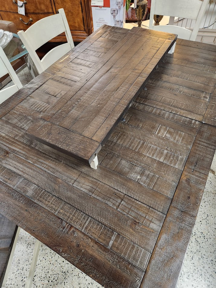 counter height set w.6 chairs. Farm style Dining Set