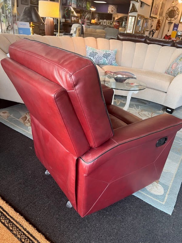 Manual Red Leather Recliner