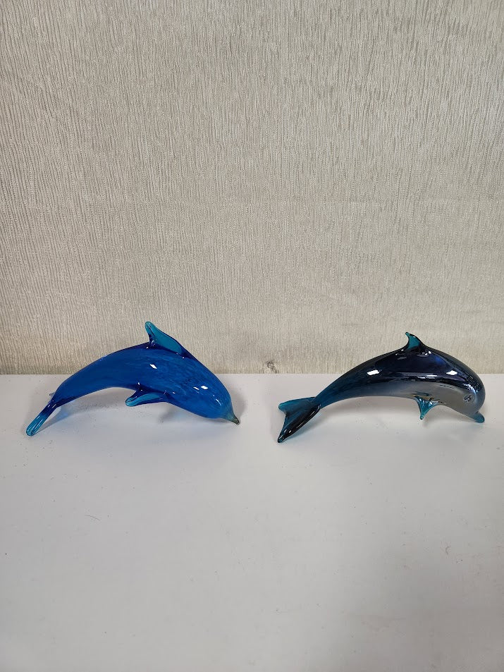 Dolphin Hand Blown Glass Sculpture