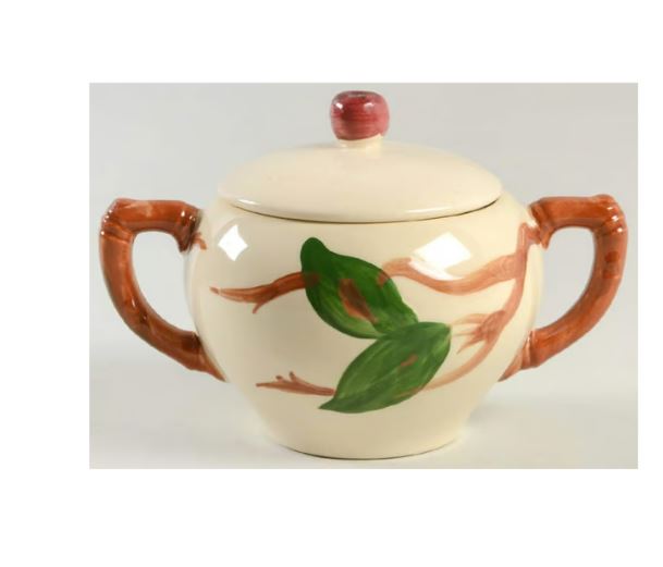 2 piece sugar bowl with lid and creamer
