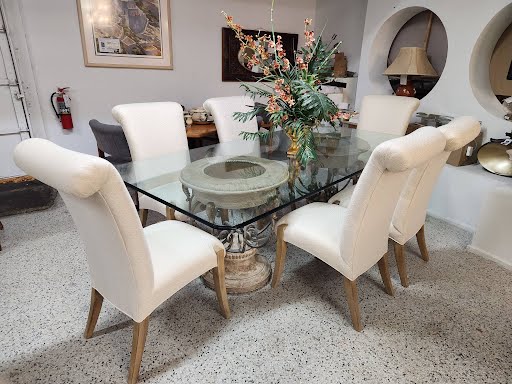 Dining Set Glass Top w. 6 Chairs