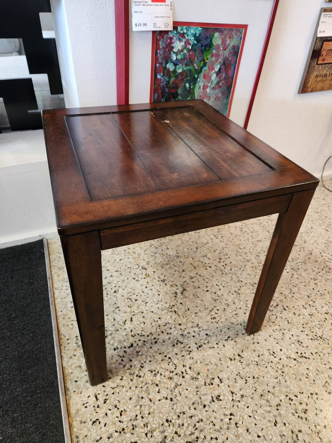 Single Dark Wood End Table