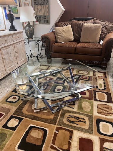 42x17" Glass Top Coffee Table