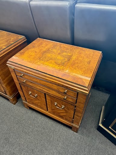 Lane Wood/Glass Top  Nightstand
