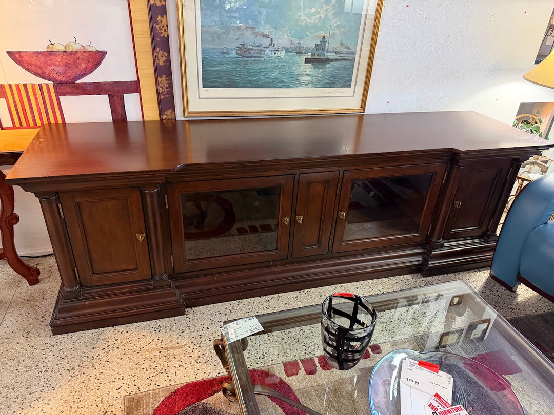 Dark Solid  Wood Entertainment Center