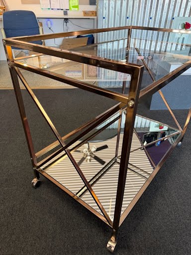 Gold Bar Cart On Casters