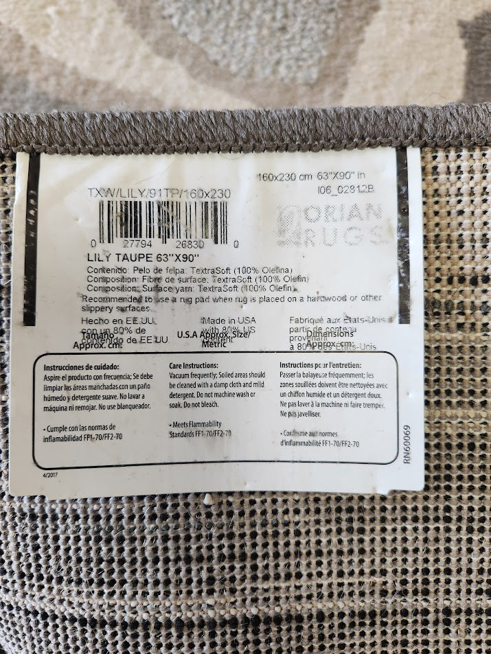 Lily Taupe Area Rug