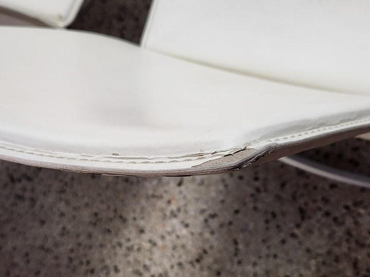 SET OF 2 | CALLIGARIS White Leather Dining Chairs