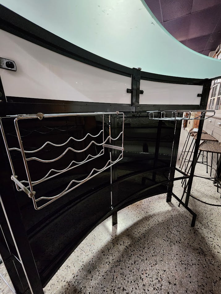 Black Half Moon Bar Cart
