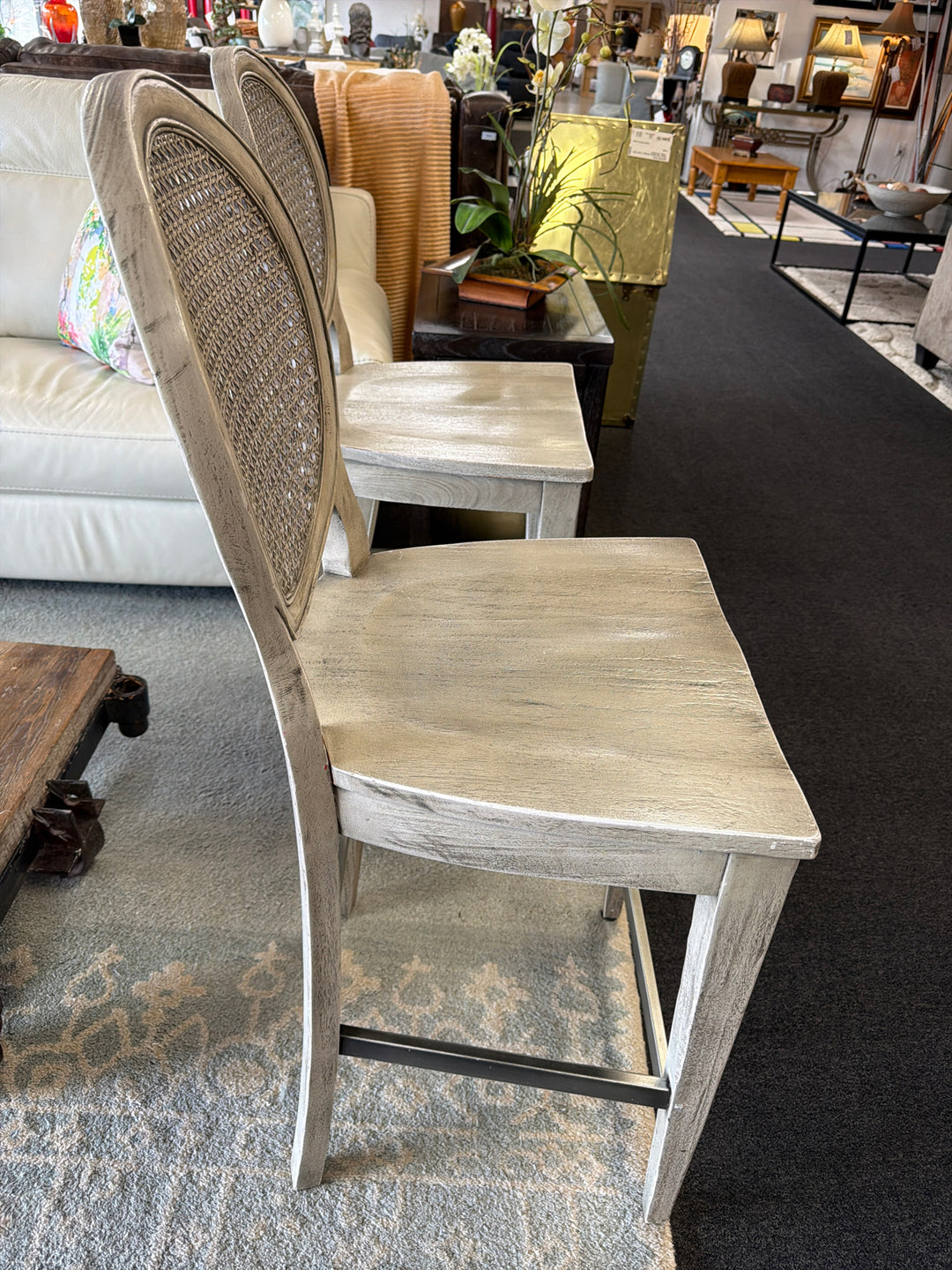Uttermost Clarion Aged White Counter stools