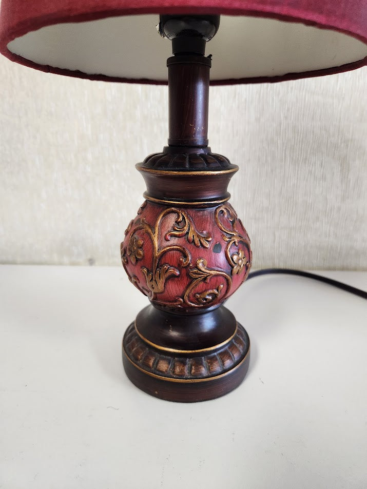 Small Red/Gold Table Lamp