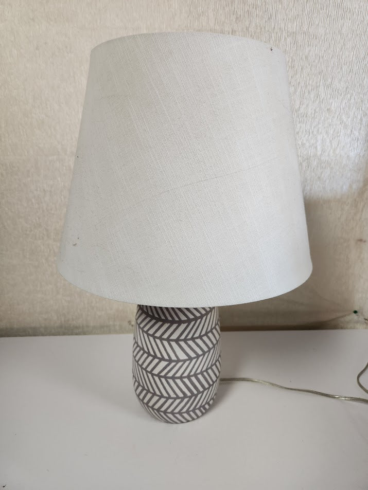 25"H Grey and White Table Lamp
