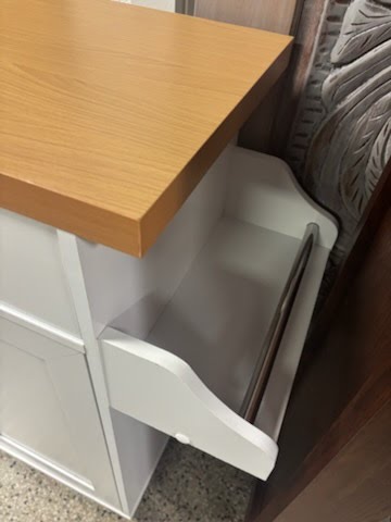 White /Wood Tone Kitchen Island