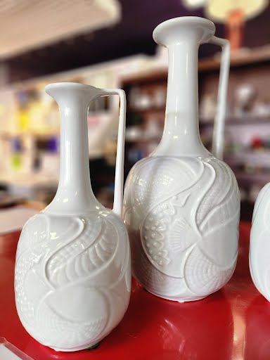 SET OF 3- Mint ceramic celadon glaze