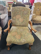 Vintage Queen Anne Style Carved Wood Chair