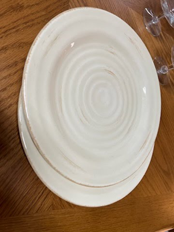 SET OF 2 Cream Dish