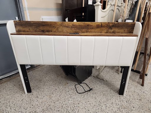 White Vinyl  Queen Headboard
