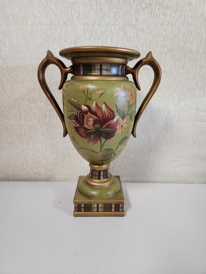 14"  Hnad Painted Ceramic Vase