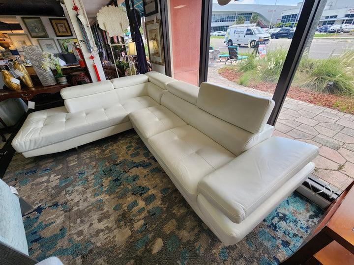 white faux leather Sectional