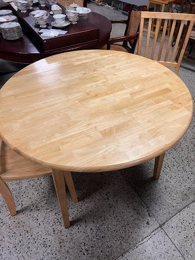 Light Wood Dining Set with Two Chairs