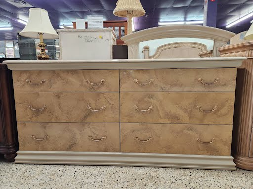 71W" High Gloss Burl Wood Dresser