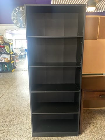 28W" Black Bookcase