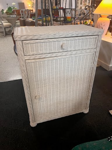 Wine Cabinet White Wicker