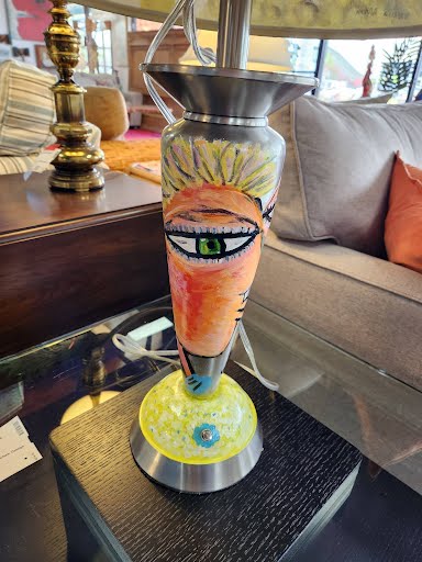 Table Lamp Custom Hand Painted - Faces