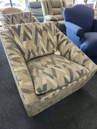 Grey Abstract Pattern Swivel Chair