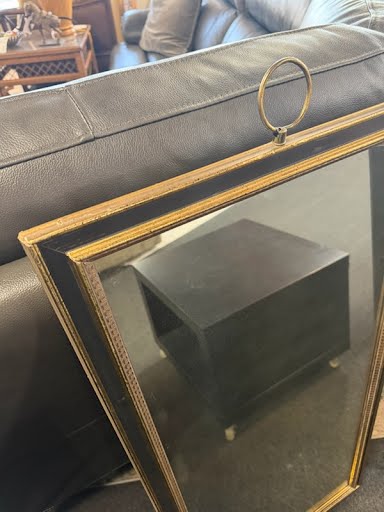 Black And Gold Half Moon Cabinet