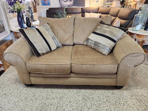 Green/Beige Oversized Love Seat