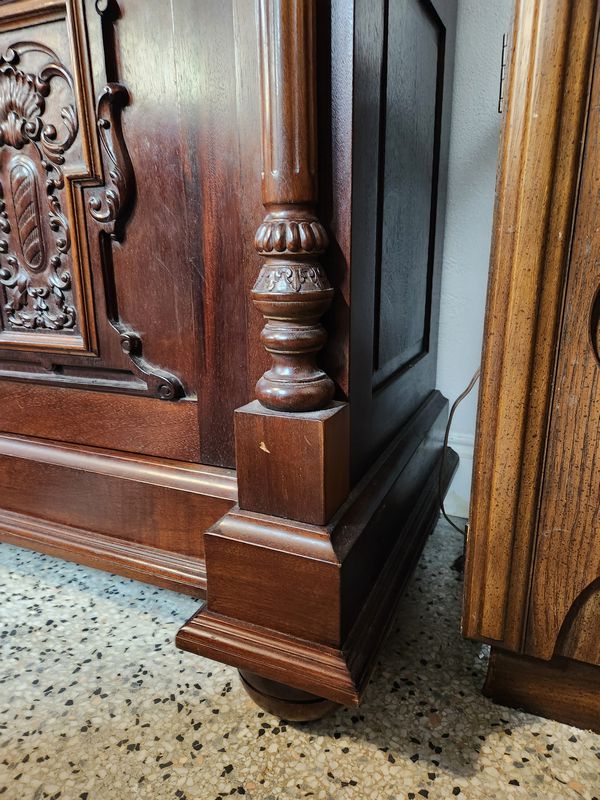 Carved Wood display China Cabinet