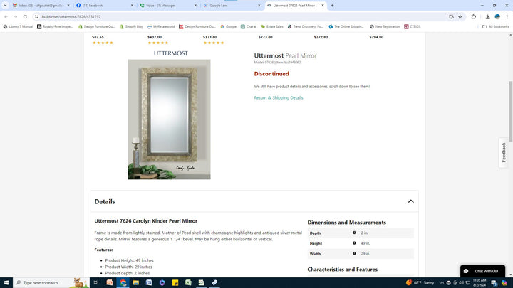 Uttermost Shell Frame Mirror