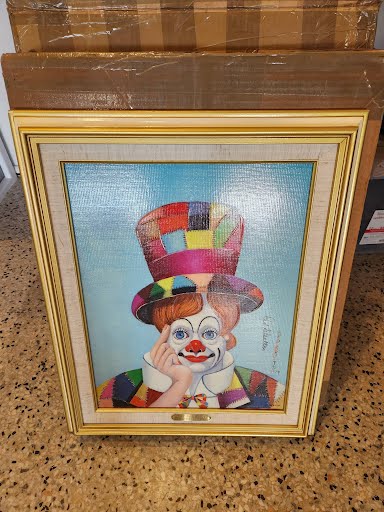 19x23" Crazy Quilt Clown by Red Skelton w. COA Wall Art