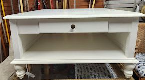 Square White Farmhouse style Coffee Table