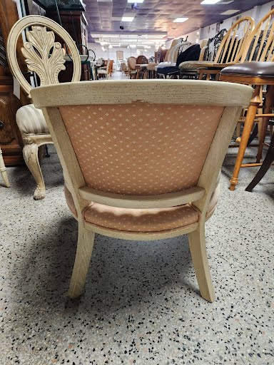 Cane Barrel Chair with Pink tufted