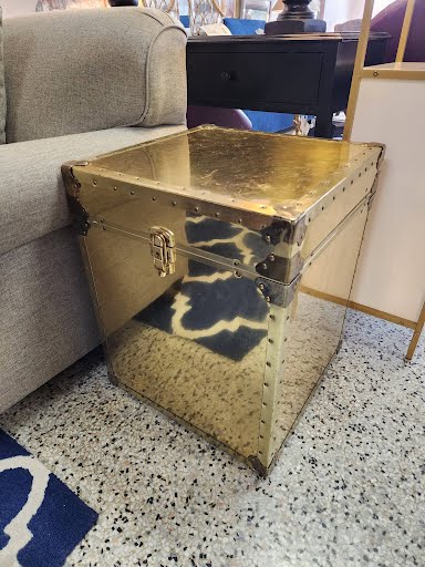 18" Square Brass Trunk/End Table