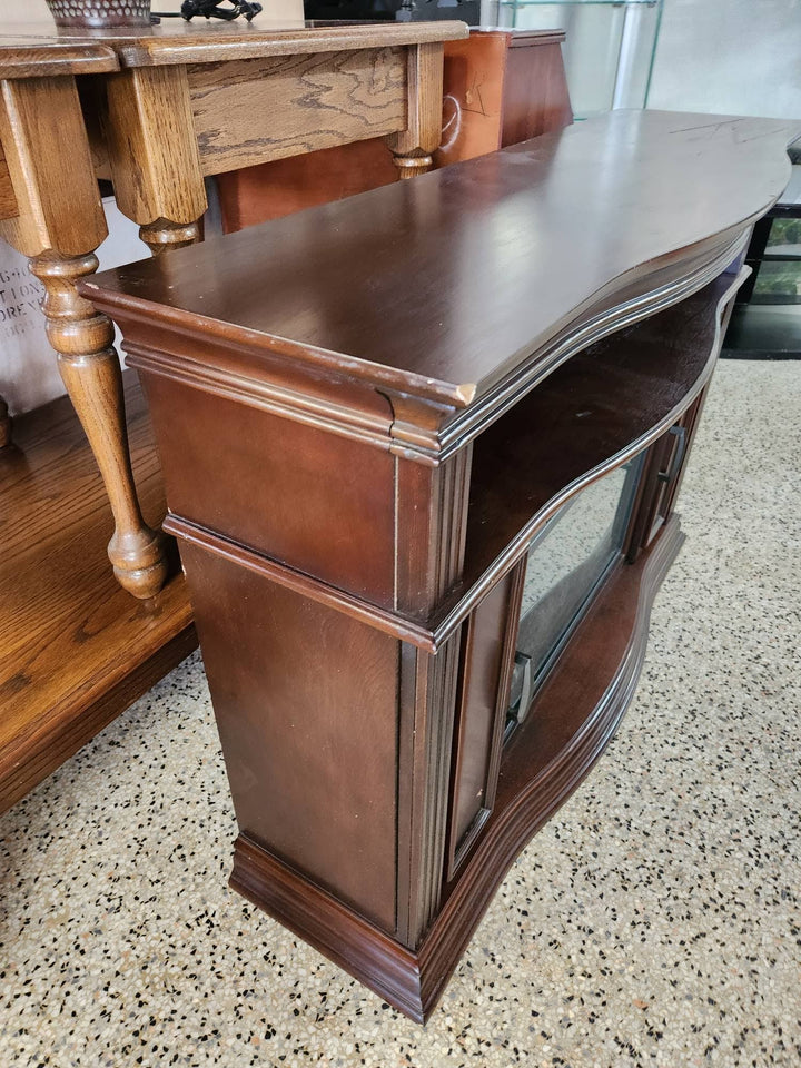 Dark Wood Console Fireplace