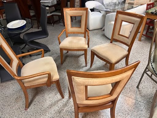 SET OF 6 Wood Dining Chairs