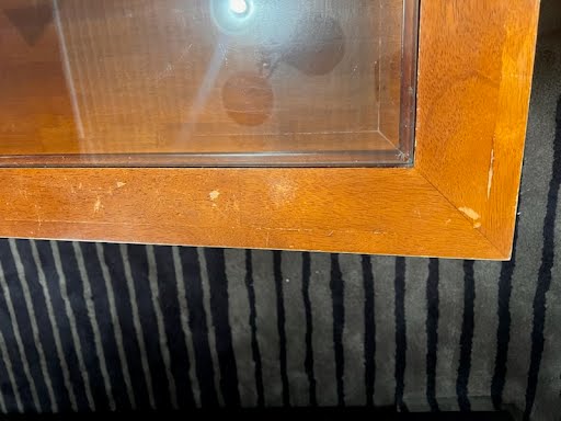 Two Drawer Glass Insert Coffee Table